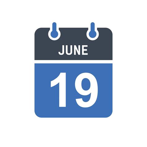 June 19 Calendar Date Icon 5260714 Vector Art At Vecteezy