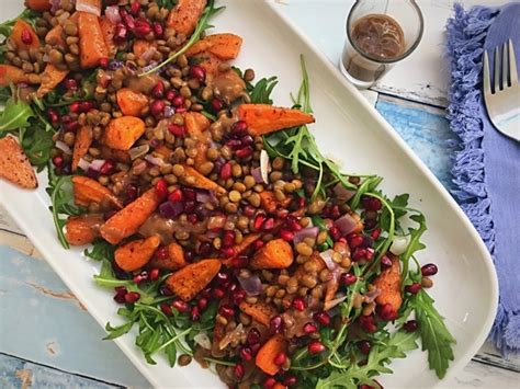 Roasted Carrot Lentil Salad With Tahini Dressing Christine Bailey