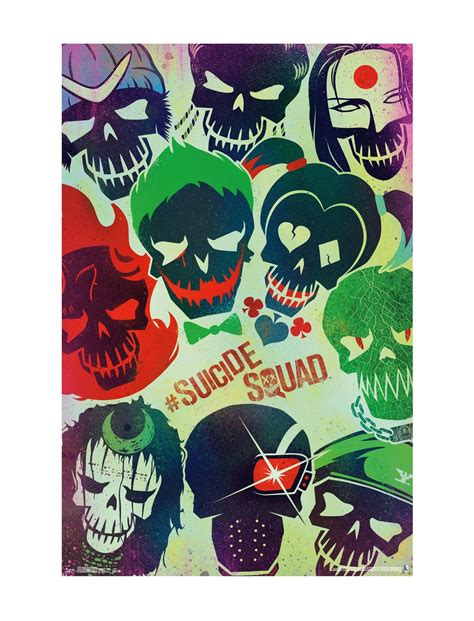 Dc Comics Suicide Squad Faces Poster Hot Topic