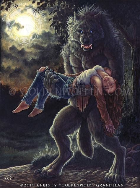 Werewolf With A Woman Print Etsy