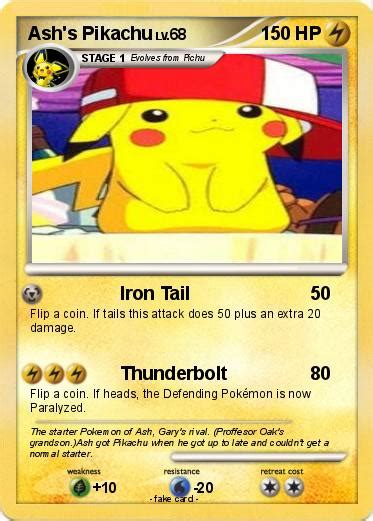 Pokémon Ash S Pikachu 91 91 Iron Tail My Pokemon Card
