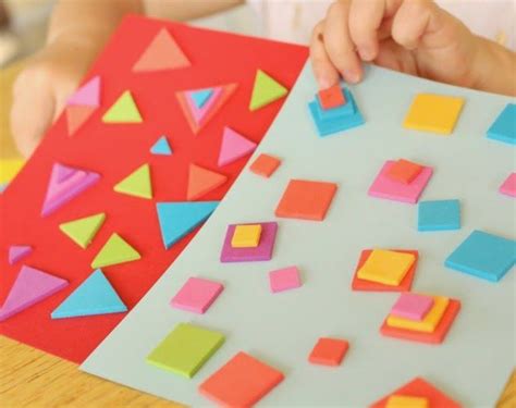 Shapes Sticker Collage For Preschoolers Shape Sorting Activities
