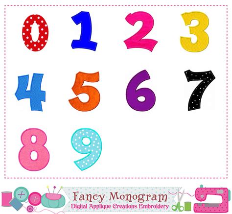 Numbers applique,Plain Numbers embroidery,Numbers design,Numbers ...