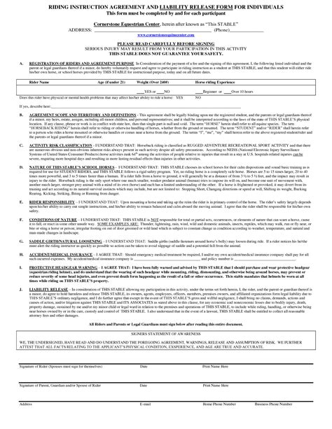Property Release Of Liability Form Free Printable Documents