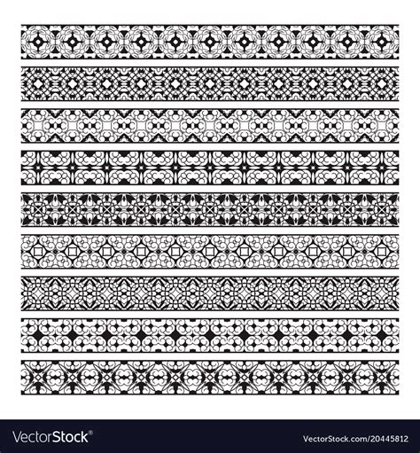Traditional Ornamental Borders Set Page Royalty Free Vector