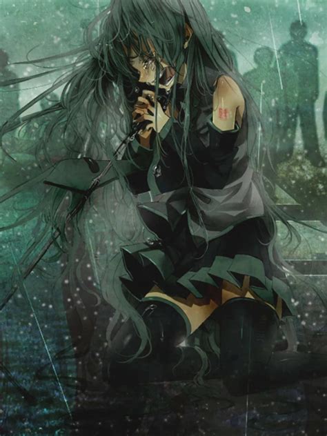 Sad Anime Wallpaper 4k Iphone 1280x2120 Anime Girl Sitting Alone Roof
