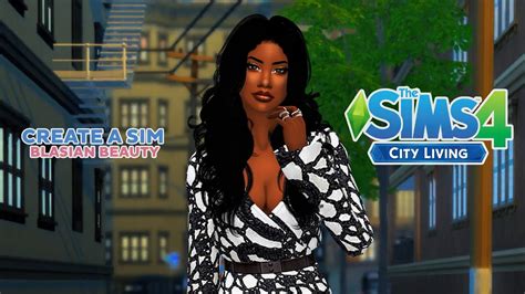 The Sims 4 City Living Create A Sim Blasian Beauty Youtube