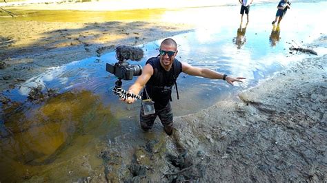 Treasure Hunting Searching A Drained Lake Deep Mud Jiggin With