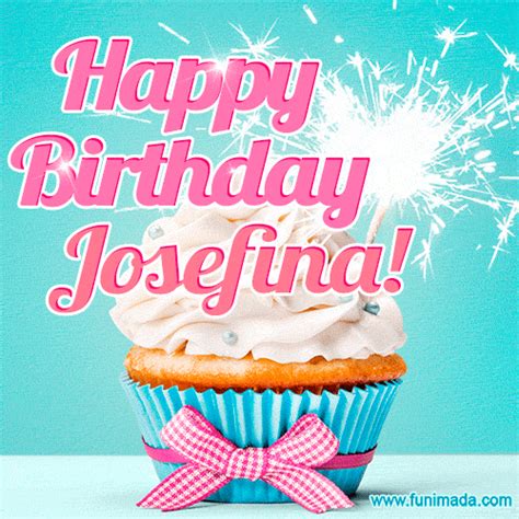 Happy Birthday Josefina Elegang Sparkling Cupcake  Image