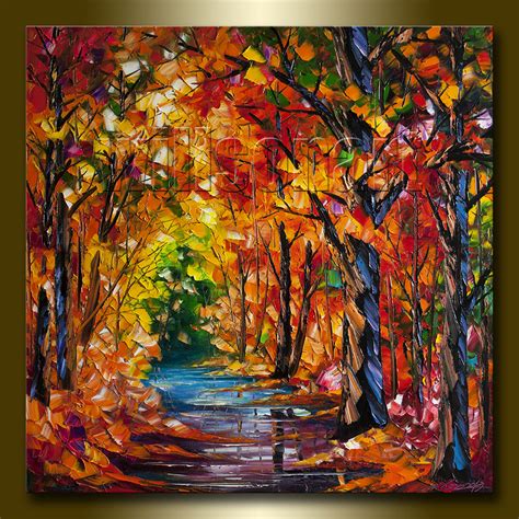 Autumn Rain Landscape Giclee Canvas Print From Original Oil Painting By