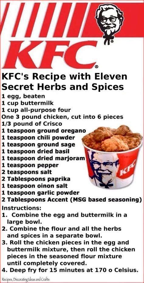 An Advertisement For Kfcs Recipe With Eleven Secret Herbs And Spices