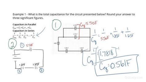 How To Find The Total Capacitance Of Capacitors In Series And Parallel Orientations Physics