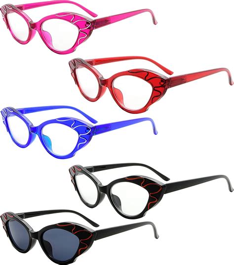 eyekepper 5 pack reading glasses for women small lens cat eye readers 0 00 health