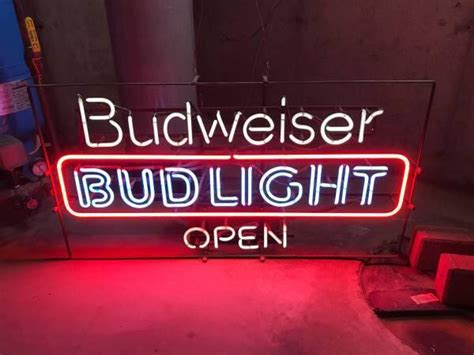 Bud Light Bud Weiser Open Neon Sign Real Neon Light Diy Neon Signs Custom Neon Signs
