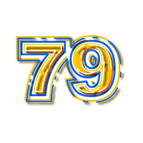 Number 79 Clipart Transparent Background Vector Font Alphabet Number