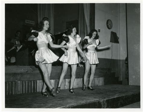 Three Female Entertainers Tap Dancing At The Abeline Texas Air Force