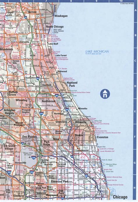 Map Of Chicago City Detailed Map With Highways Streets Shopping Centers