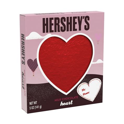 Hersheys Solid Milk Chocolate Valentines Day Heart Candy 5 Ounce