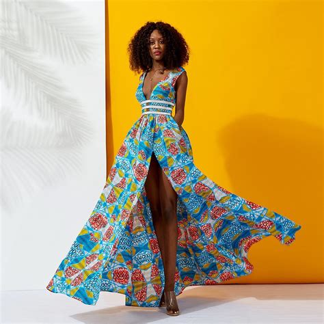 China African Kitenge Designs Fashion Split Women Cocktail Prom Dress