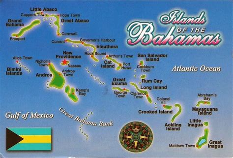 Postcards On My Wall Map Of The Bahamas