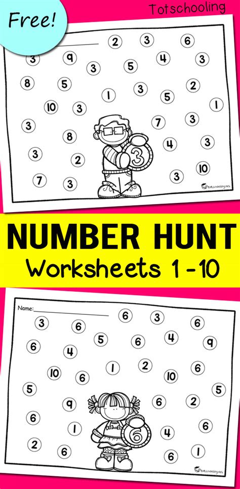 Recognition Of Numbers Worksheets