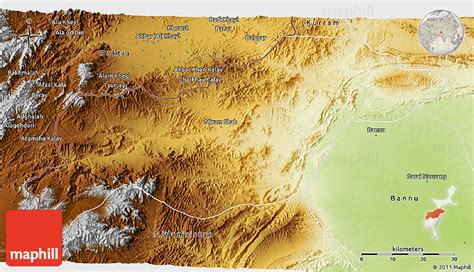 Physical 3d Map Of N Waziristan