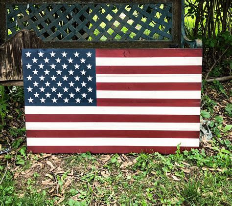 Rustic Wood Handcrafted Flag From American Flag Wall