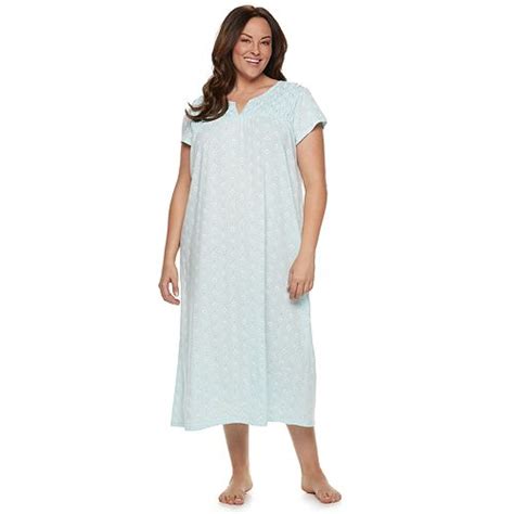 Plus Size Croft And Barrow® Smocked Long Nightgown
