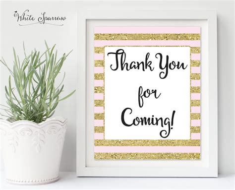 Thank You For Coming Sign Gold Bridal Shower Sign Bridal Etsy