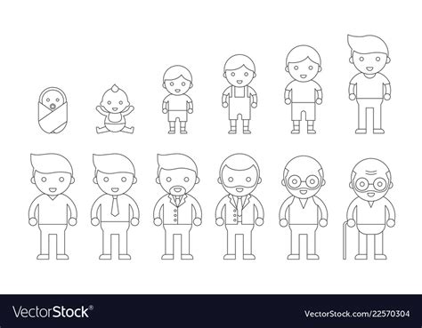 Human Life Cycle Of Male From Newborn Royalty Free Vector
