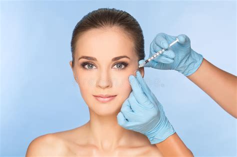 Woman Receiving Botox Injections Stock Image Image Of Pulled