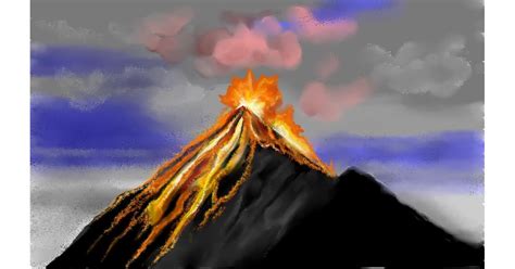 Drawing Of Volcano By Tim Drawize Gallery