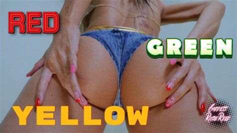 Red Green Yellow Ebony Domme Goddess Rosie Reed Gives Ass Jerk Off Instruction For Ass
