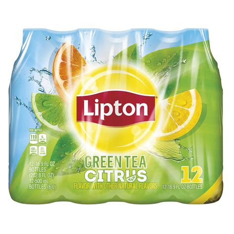 Lipton Green Tea Citrus 169 Oz Bottles 12 Count
