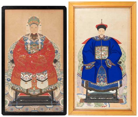 Sold At Auction Two Chinese Ancestral Portraits Late 19th Century