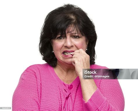 Nervous Woman Bites Nails Stock Photo Download Image Now