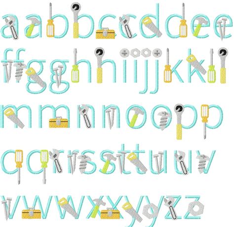 Tool Font Embroidery Machine Design