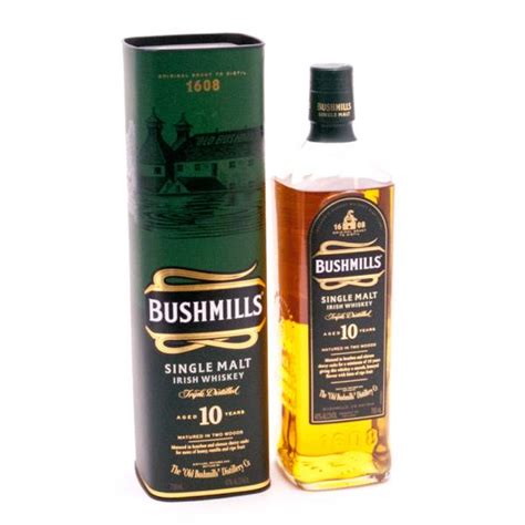 Bushmills Single Malt Irish Whiskey Aged 10 Years 750ml Beer