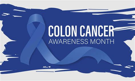 Colon Cancer Awareness Month Vector Illustration Banner Poster Card