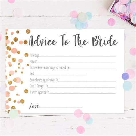 Hen Party Games Advice To The Bride Cards Hen Party Etsy