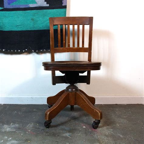 Free shipping on many items | browse your favorite brands | affordable prices. Vintage Wooden Swivel Office Desk Chair / Adjustable ...