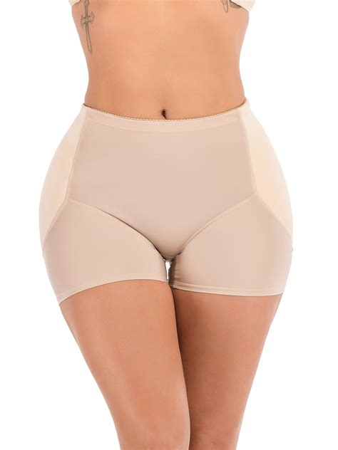Dodoing Womens Super Soft Tummy Control Panty Underwear Pads Butt Lifter Shaper Fake Butt Beige