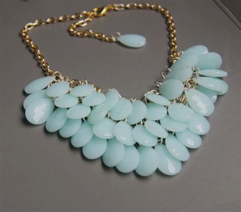 Light Blue Bubble Necklace Holiday Party Birthday Bridesmaid Gift