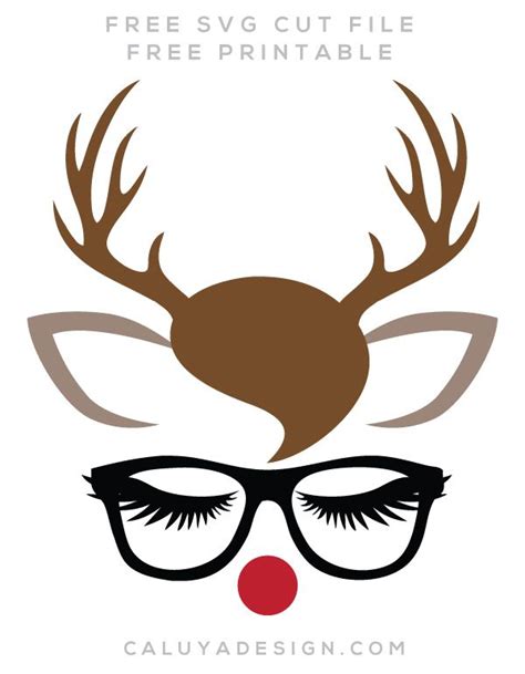 FREE Christmas Reindeer Face SVG