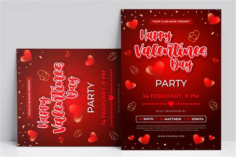 Valentines Flyer Template Layout Design Graphic By Mightydesign