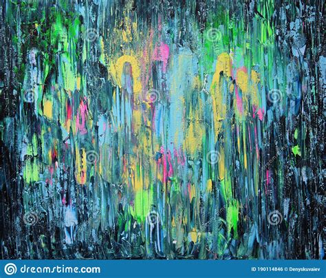 Abstract Art Painting With Bright Colors Stock Illustration