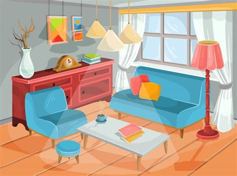 25 Living Room Cartoon Black And White Background Green Home Petr