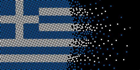 Pixel Art With Greece Flag Pixel Dots Grow By Concentrating Within The