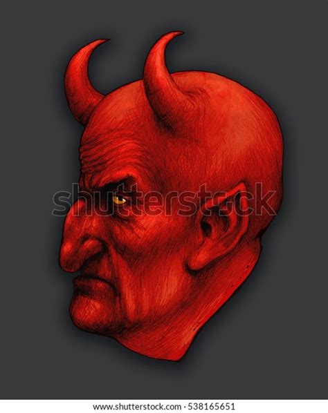 Devil Head Demon Satan Halloween Monster Stock Illustration 538165651