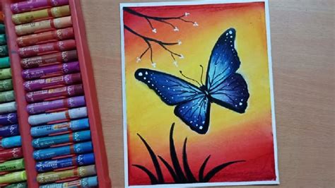 Luthfiannisahay How To Draw A Butterfly With Oil Pastels